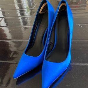blue high heels